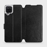 Mobiwear Flip case for Samsung Galaxy A12 in Black&Gray with grey interior (5903516612437)