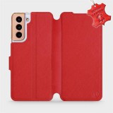 Mobiwear Flip case for Samsung Galaxy S21 5G - Red - leather - Red Leather (5903516617012)