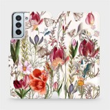 Mobiwear Flip case for Samsung Galaxy S21 Plus - MP01S Blossoming meadow (5903516753925)