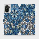 Mobiwear Flip case for Xiaomi Redmi Note 10S - V108P Blue mandala flowers (5903516660704)