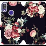 Mobiwear Flip case for Xiaomi Redmi Note 7 - VD11P Rose on black (5903226829798)