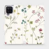 Mobiwear Flip mobile phone case Samsung Galaxy A12 - MD03S Thin plants with flowers (5903516612963)