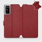 Mobiwear Flip mobile phone case Samsung Galaxy S20 FE - Dark Red - Dark Red Leather (5903516466986)