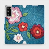Mobiwear Flip mobile phone case Samsung Galaxy S20 FE - MD05P Denim flowers (5903516466412)