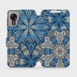 Mobiwear Flip mobile phone case Samsung Galaxy Xcover 5 - V108P Blue mandala flowers (5903516674626)