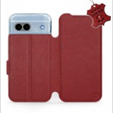 Mobiwear Google Pixel 8a 5G sötétpiros bőr flip tok - L_DRS (5906511220362)