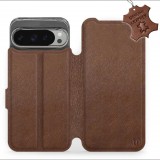 Mobiwear Google Pixel 9 Pro XL barna bőr flip tok - L BRS (5906511289864)