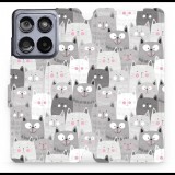 Mobiwear Motorola Edge 60 Fusion flip tok - macskák (5907861000192)