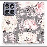 Mobiwear Motorola Edge 60 Fusion flip tok - virágok (5907861000697)