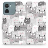 Mobiwear Motorola Moto G05 flip tok - macskák (5906511821514)