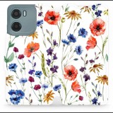 Mobiwear Motorola Moto G05 flip tok - mezei virágok (5906511822238)