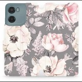 Mobiwear Motorola Moto G05 flip tok - virágok (5906511822016)