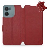 Mobiwear Motorola Moto G05 sötétpiros bőr flip tok (5906511821927)