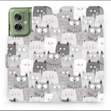 Mobiwear Motorola Moto G55 5G flip tok - macskák (5906511904231)