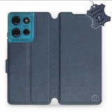 Mobiwear Motorola Moto G75 5G kék bőr flip tok (5906511906297)