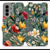 Mobiwear Samsung Galaxy A26 flip tok - zöld rét (5906511813038)