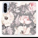 Mobiwear Samsung Galaxy A56 flip tok - virágok (5906511805613)