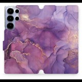 Mobiwear Samsung Galaxy S25 Ultra flip tok - lila márvány (5906511689916)