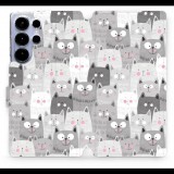 Mobiwear Samsung Galaxy S25 Ultra flip tok - macskák (5906511689107)