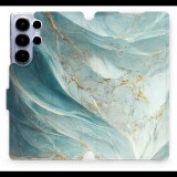 Mobiwear Samsung Galaxy S25 Ultra flip tok - zöldes márvány (5906511689954)