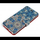 Mobiwear V108P Apple iPhone 13 Mini flipes tok - kék virág mandala (5903516900497)