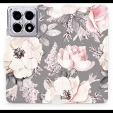Mobiwear Xiaomi 14T Pro flip tok - virágok (5906511511811)