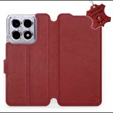 Mobiwear Xiaomi 14T Pro sötétpiros bőr flip tok (5906511511729)