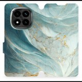 Mobiwear Xiaomi Redmi Note 14 Pro Plus 5G flip tok - zöldes márvány (5906511504462)