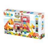 Mochtoys Bloko: Tüskés építőjáték tűzoltóállomással és figurákkal - 100 db-os