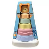 Mochtoys Színes macis piramis bébijáték
