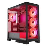 Modecom Volcano SPACE APEX ARGB MIDI USB 3.0 X 2 CYPE-C - AT Midi Tower Fekete PC számítógép ház
