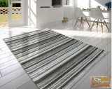 Modern, rövid bolyhos szőnyeg csíkos kivitelben, szürke