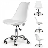 ModernHome fehér forgó irodai szék párnázott ülőkével ergonomikus kialakítással