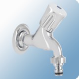 Mofém tekerőgombos kifolyószelep 3/4 tömlővéggel és közvetlen gyorscsatlakozási lehetőséggel