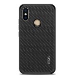 Mofi Honor Xiaomi Mi 8 SE tok (szilikon keret, bőr hatású hátlap, fekete)