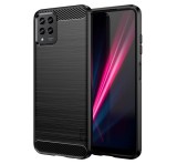 MOFI szilikon telefonvédő (közepesen ütésálló, légpárnás sarok, szálcsiszolt, karbon minta) FEKETE T Phone Pro 5G (2022), T Phone Pro 5G (2023)