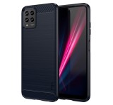 MOFI szilikon telefonvédő (közepesen ütésálló, légpárnás sarok, szálcsiszolt, karbon minta) SÖTÉTKÉK T Phone Pro 5G (2022), T Phone Pro 5G (2023)