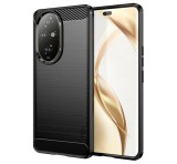 MOFI szilikon telefonvédő (ütésállóság, légpárnás sarok, szálcsiszolt, karbon minta) FEKETE Honor 200 Pro