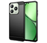 MOFI szilikon telefonvédő (ütésállóság, légpárnás sarok, szálcsiszolt, karbon minta) FEKETE Realme C61 4G