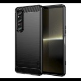 Mofi szilikon telefonvédő (ütésállóság, légpárnás sarok, szálcsiszolt, karbon minta) FEKETE Sony Xperia 1 VI (GP-157872) (GP-157872)