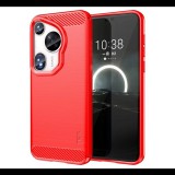 Mofi szilikon telefonvédő (ütésállóság, légpárnás sarok, szálcsiszolt, karbon minta) PIROS Huawei Pura 70 Ultra (GP-158544) (GP-158544)