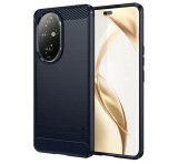 MOFI szilikon telefonvédő (ütésállóság, légpárnás sarok, szálcsiszolt, karbon minta) SÖTÉTKÉK Honor 200 Pro