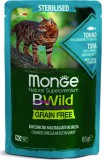 Monge BWild Grain Free Cat Sterilised - Tonhal, Garnéla és zöldségek 85 g