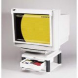 Monitorállvány, fiókkal, FELLOWES "Premium Plus", platinaszürke