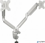 Monitortartó kar, két monitorhoz, FELLOWES "Platinum Series™ Dual", ezüst