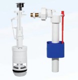 Monoblokkos egységcsomag mûanyag menetes töltõszeleppel, 2gombos öblítőszeleppel