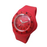 MONTANA Szilikonszíjas uniszex karóra, piros (39mm)