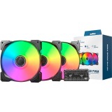 Montech HP140 140mm ARGB PWM Rendszerhűtő ventilátor 3db - Fekete (HP140 ARGB PWM 3 IN 1 PACK)
