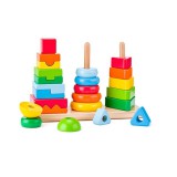 Montessori fa toronyépítő játékszett - Woodyland