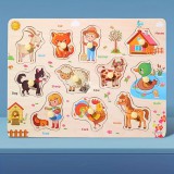 Montessori fejlesztő fa puzzle játék Járművek gyerekeknek 1